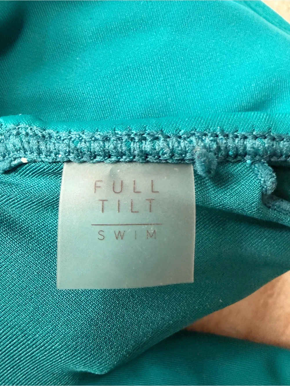 Full Tilt Girls Teal Bralette Bikini with Pink and Blue Strap Accents XS (7/8)